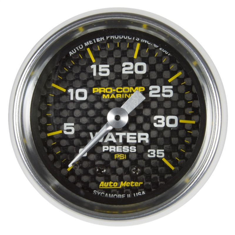 2-1/16" WATER PRESSURE, 0-35 PSI, MARINE CARBON FIBER