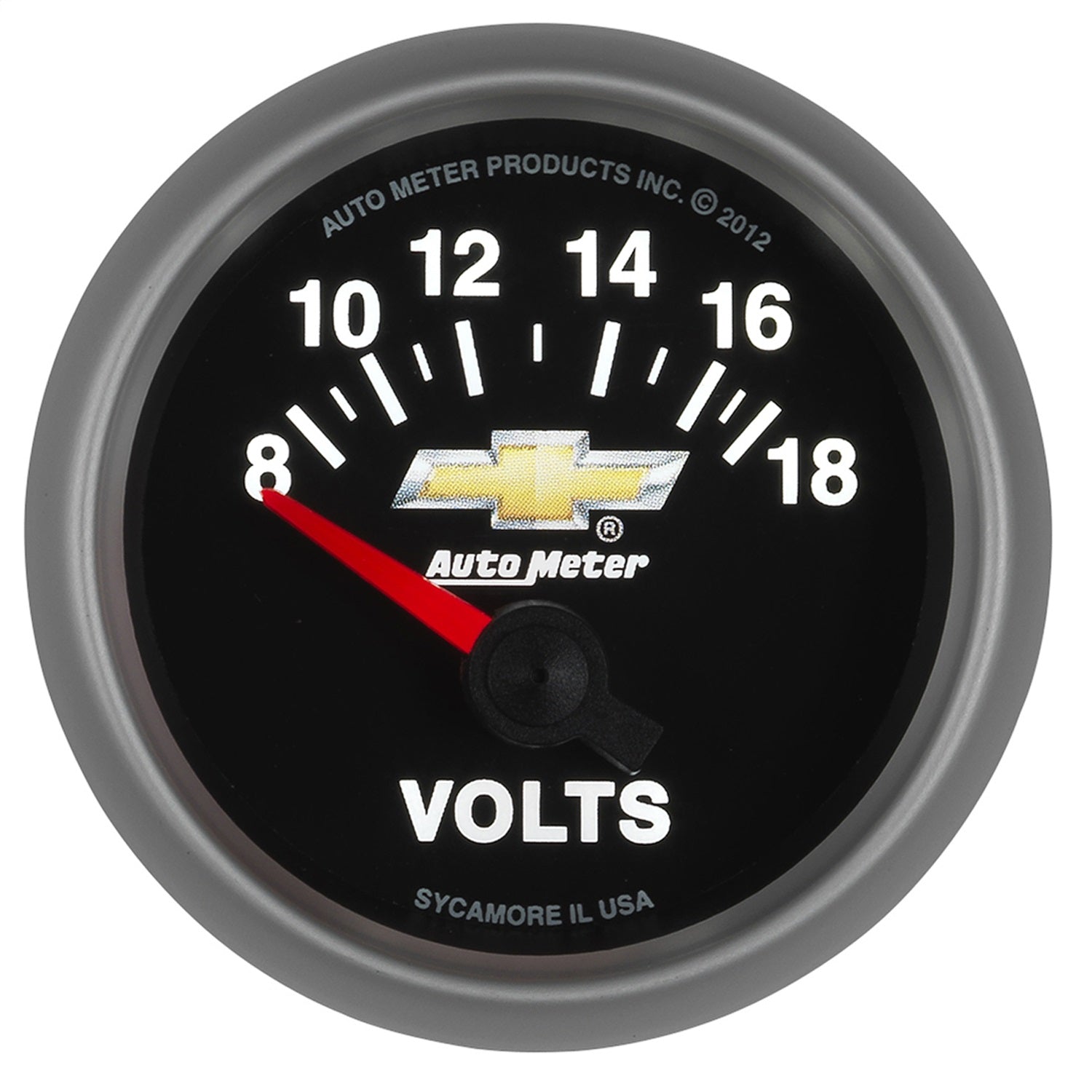 2-1/16" VOLTMETER, 18V, ELECTRIC, CHEVY GOLD BOWTIE