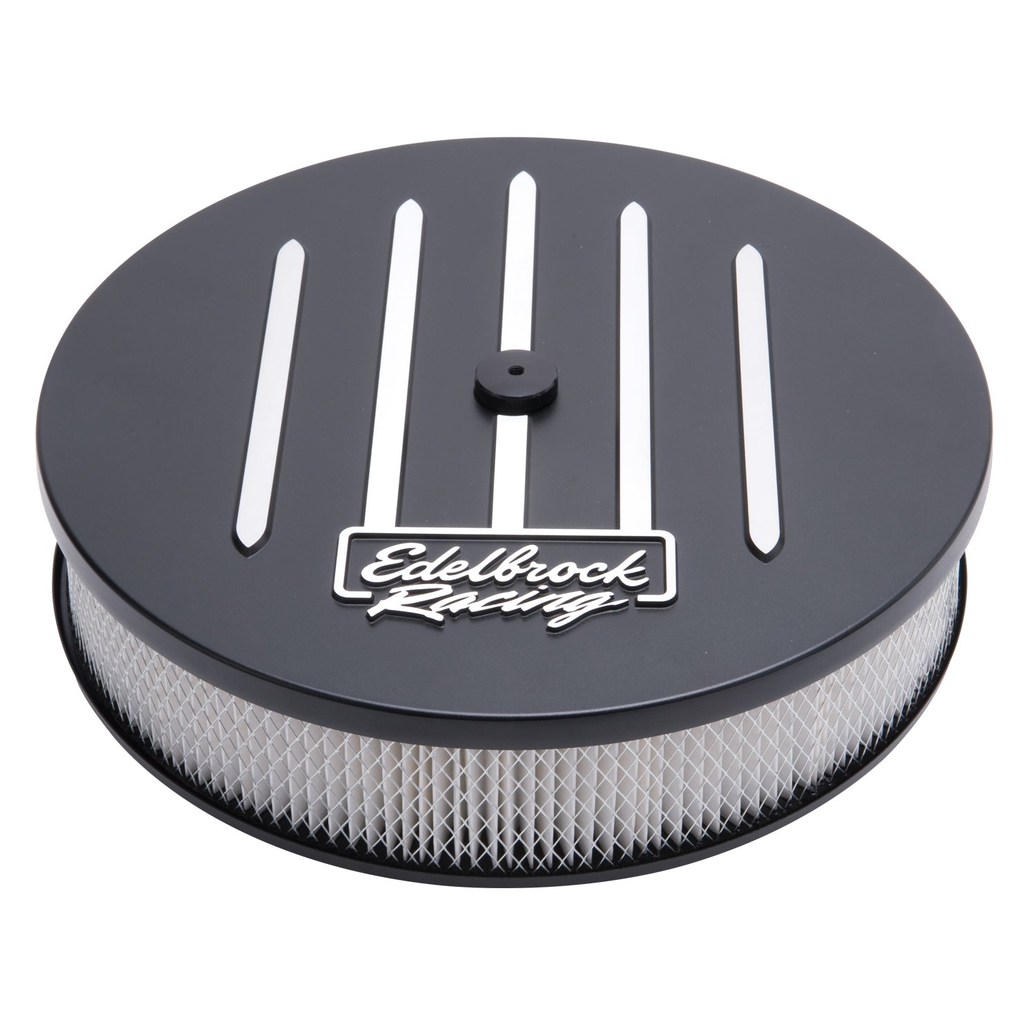 Edelbrock 41663 Air Cleaner Assembly Racing Series Round 14 in. Red Cotton Gauze