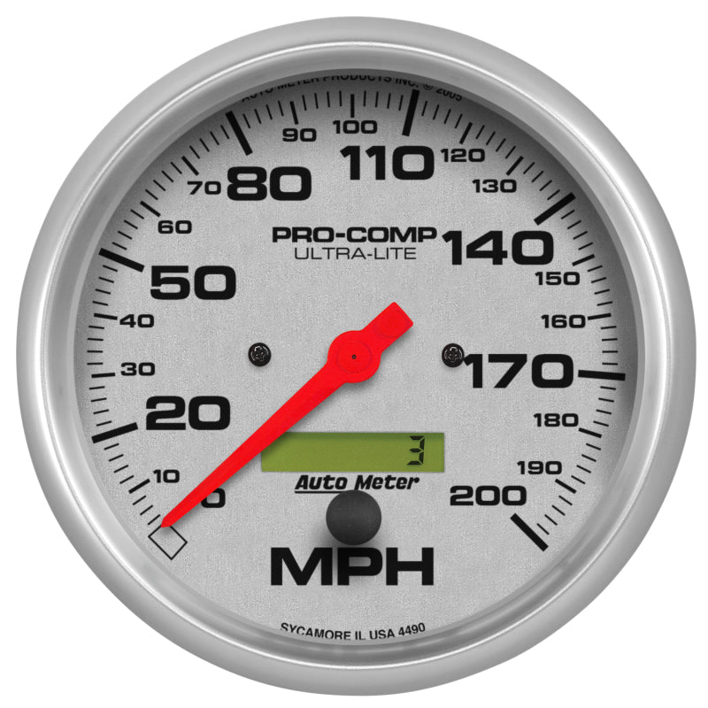5" SPEEDOMETER, 0-200 MPH, ULTRA-LITE