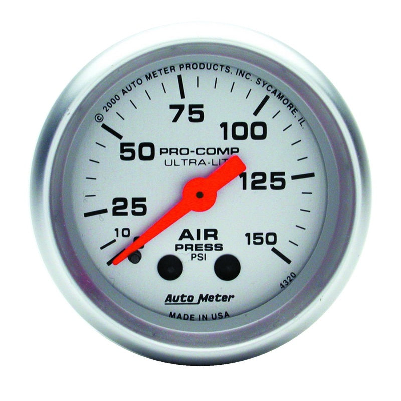 2-1/16" AIR PRESSURE, 0-150 PSI, ULTRA-LITE