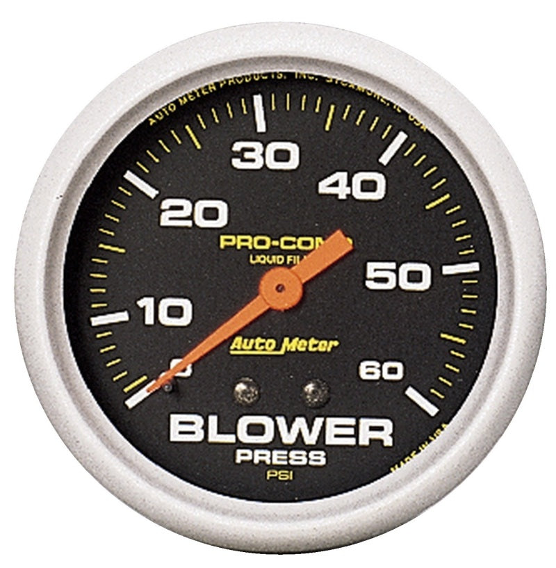 2-5/8" BLOWER PRESSURE, 0-60 PSI, LIQUID FILLED, PRO-COMP