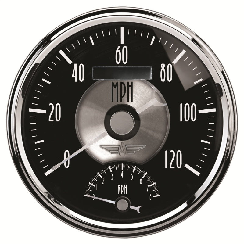 5" TACHOMETER/SPEEDOMETER COMBO, 8K RPM/120 MPH, PRESTIGE BLACK DIAMOND