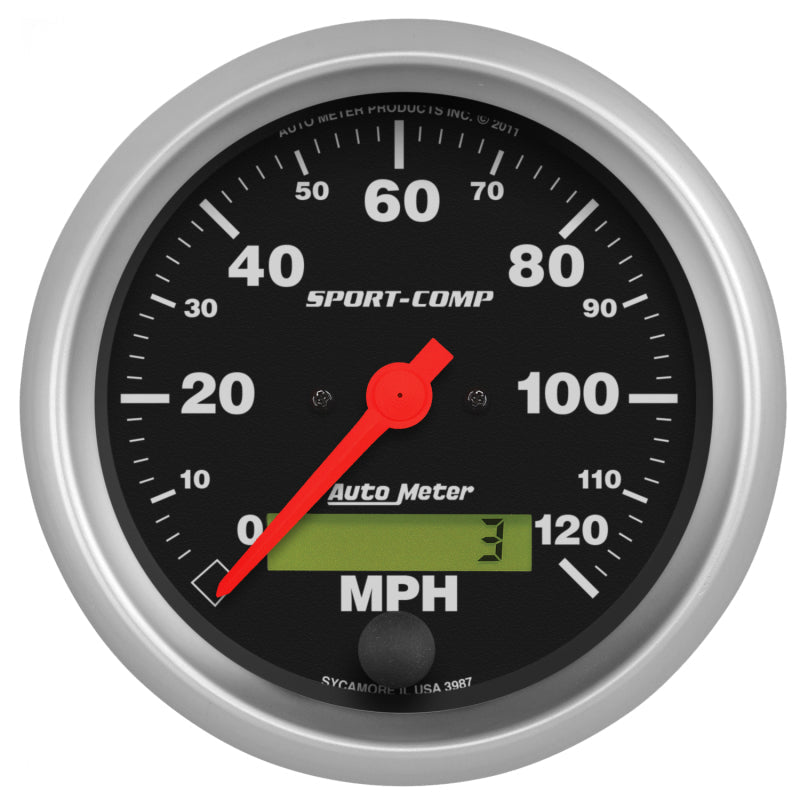3-3/8" SPEEDOMETER, 0-120 MPH, SPORT-COMP