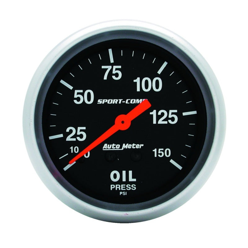 2-5/8" OIL PRESSURE, 0-150 PSI, SPORT-COMP