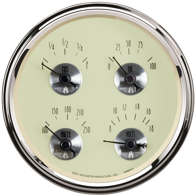 5" QUAD GAUGE, 100 PSI/100-250 °F/8-18V/240-33 ?, PRESTIGE ANTIQUE IVORY