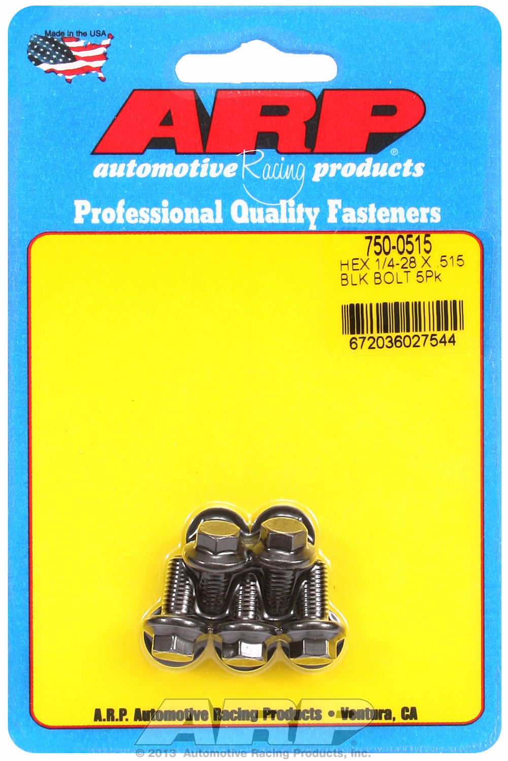 1/4-28 x .515 hex black oxide bolts