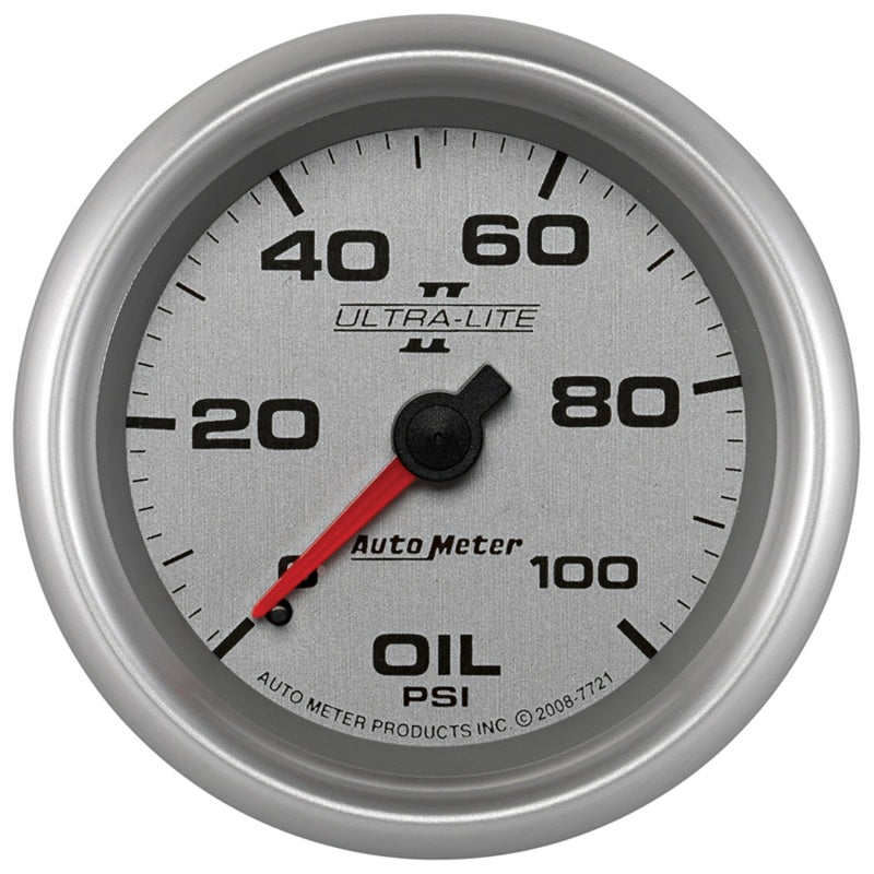 2-5/8" OIL PRESSURE, 0-100 PSI, ULTRA-LITE II