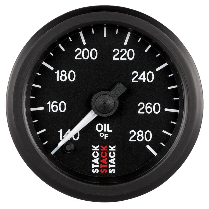 OIL TEMP, PRO STEPPER MOTOR, 52MM, BLK, 140-280 °F, 1/8" NPTF MALE