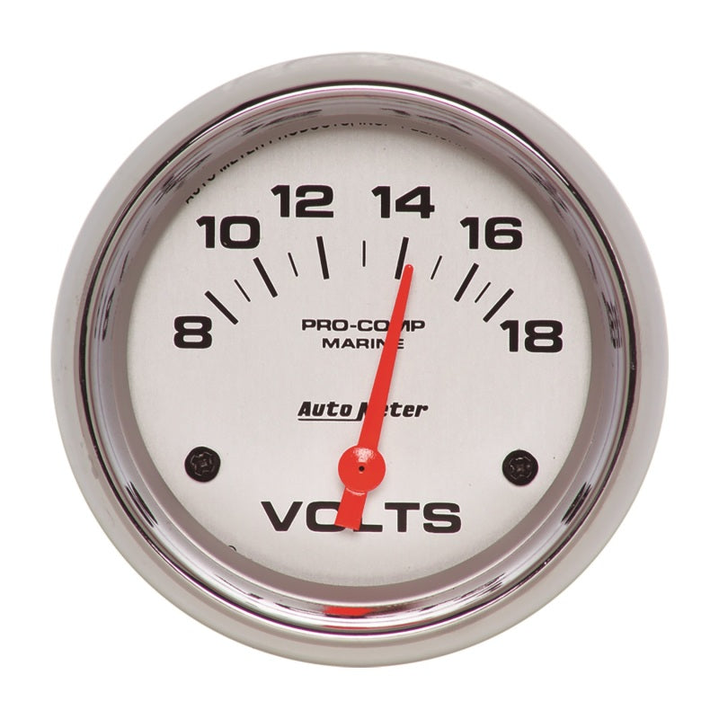 2-5/8" VOLTMETER, 8-18V, MARINE CHROME ULTRA-LITE