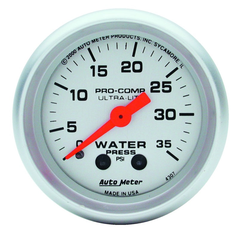 2-1/16" WATER PRESSURE, 0-35 PSI, ULTRA-LITE