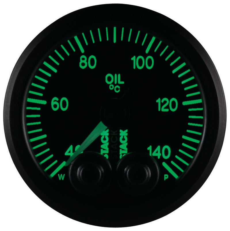 OIL TEMP, PRO-CONTROL, 52MM, BLK, 40-140 °C, 1/8" NPTF MALE