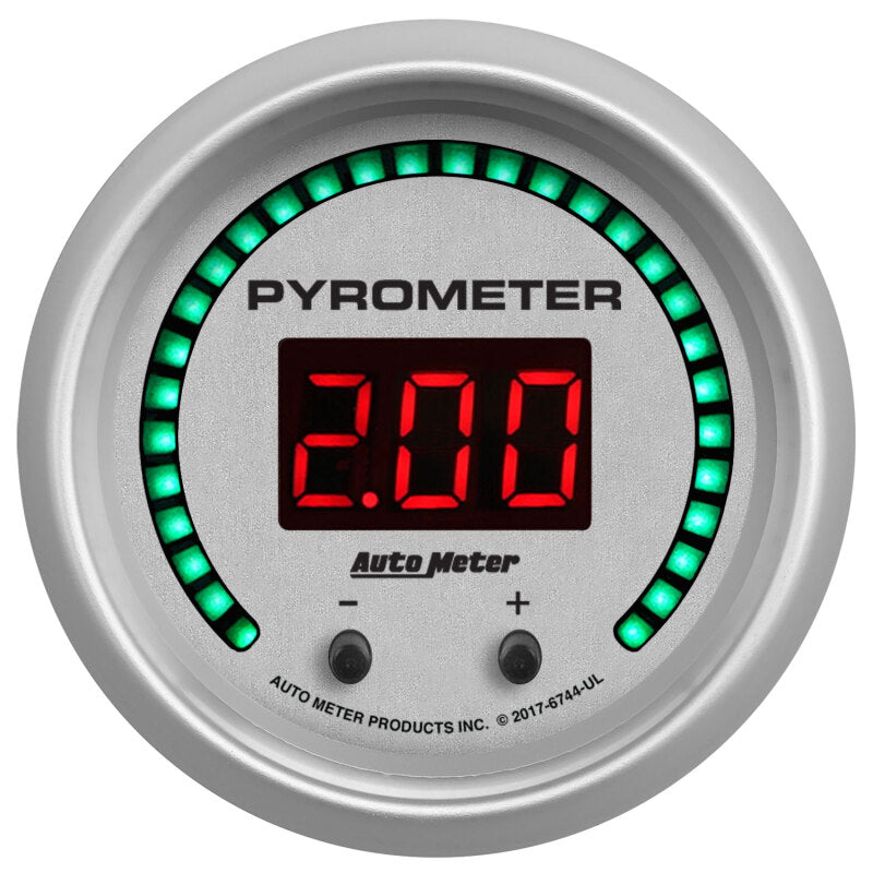 2-1/16" TWO CHANNEL PYROMETER (EGT), 0-2,000 ºF (0-1,100 ºC), ULTRA-LITE ELITE DIGITAL
