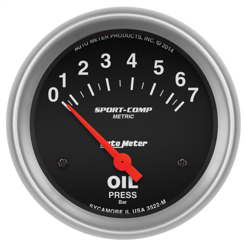 2-5/8" OIL PRESSURE, 0-7 BAR, SPORT-COMP