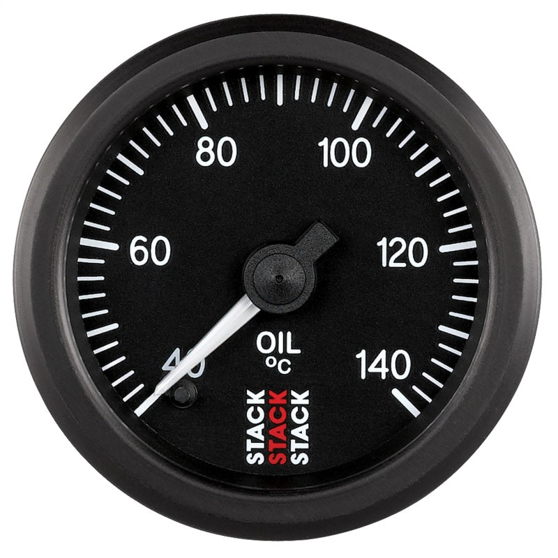 OIL TEMP, PRO STEPPER MOTOR, 52MM, BLK, 40-140 °C, 1/8" NPTF MALE