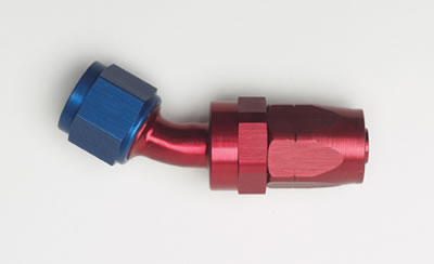 Aeroquip FCM1027 Fitting Hose End 45 Degree -20 AN -20 AN Adapter Steel Red/Blue