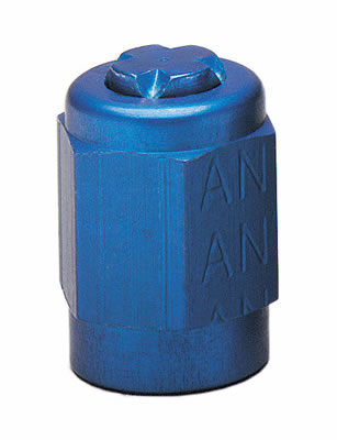 Aeroquip FCM3752 Fitting, Cap -4 AN, Aluminum, Blue Anodized,
