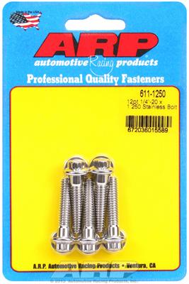 ARP 611-1250 Stainless Steel Bolts, 12-Point Head, 1/4"-20 Thread, 1.250" UHL