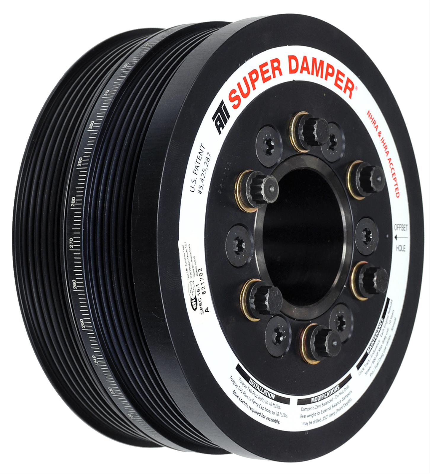 ATI 918047 Super Damper Serpentine Series Balancer, Ford Coyote 5.0L, 6.780"