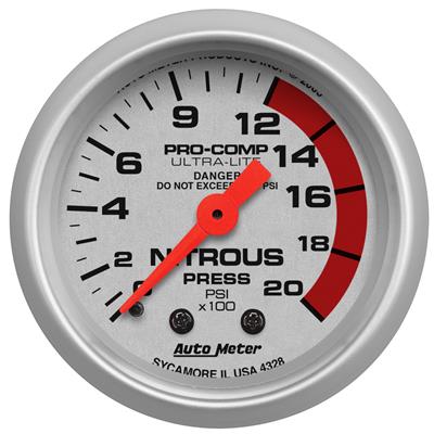 AutoMeter 4328 Gauge Ultra-Lite Nitrous Pressure 0-2,000 psi 2 1/16 in. Analog