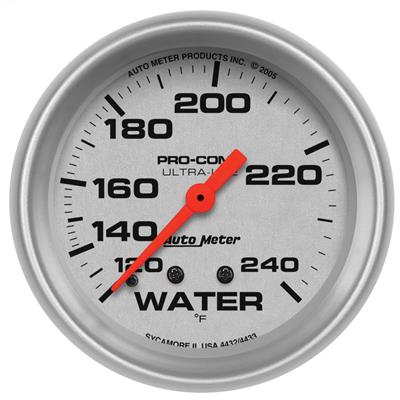 AutoMeter 4433 Gauge Ultra-Lite Water Temperature 120-240 Degrees F 2 5/8 in. 12
