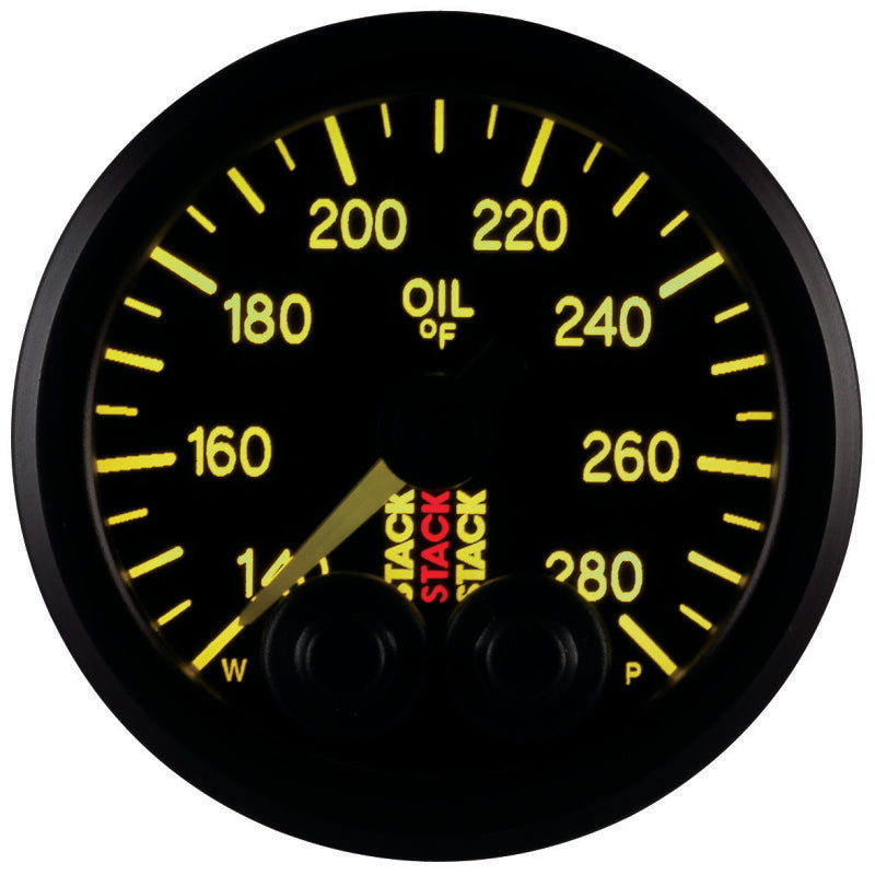 OIL TEMP, PRO-CONTROL, 52MM, BLK, 140-280 °F, 1/8" NPTF MALE
