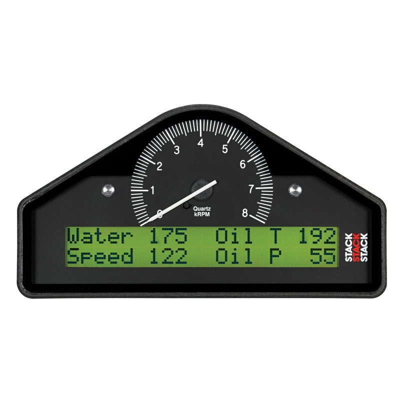 RACE DISPLAY, PRE-CONFIGURED, BLACK, 0-8K RPM (PSI, DEG. F, MPH)
