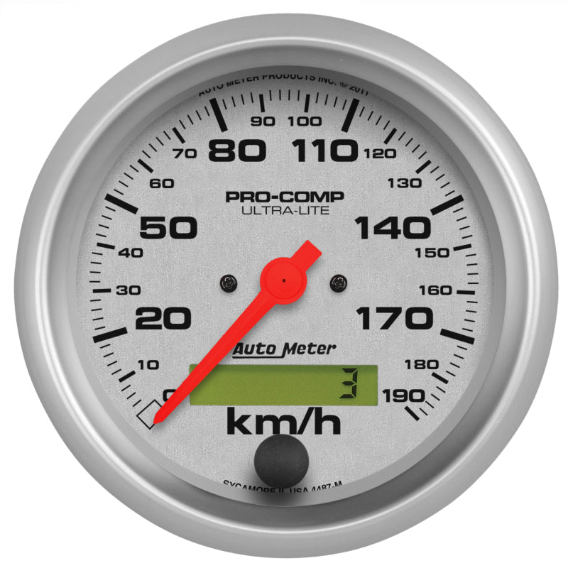 3-3/8" SPEEDOMETER, 0-190 KM/H, ULTRA-LITE
