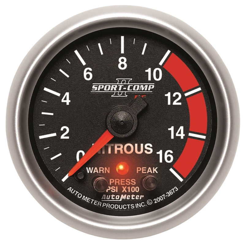 2-1/16" NITROUS PRESSURE, 0-1600 PSI, SPORT-COMP II
