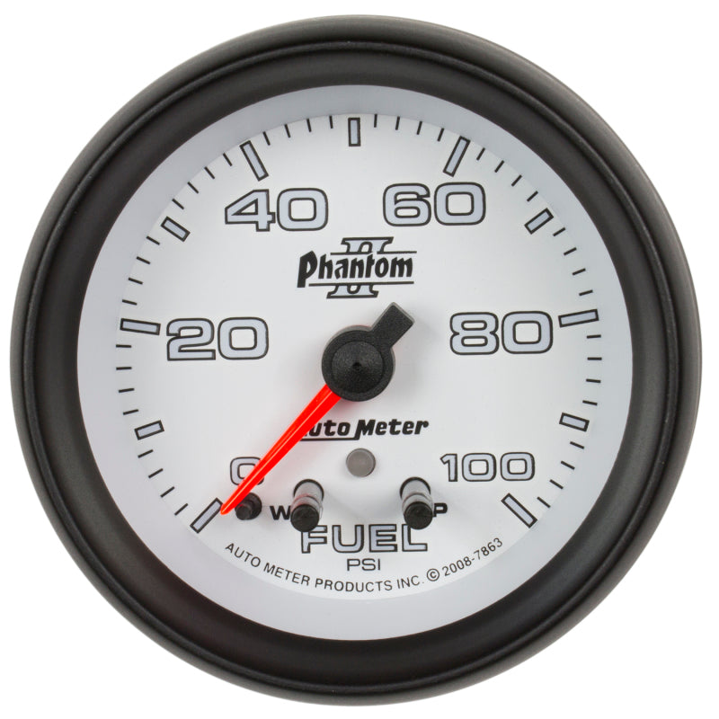 2-5/8" FUEL PRESSURE, 0-100 PSI, PHANTOM II