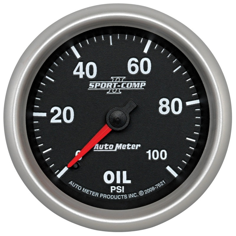 2-5/8" OIL PRESSURE, 0-100 PSI, SPORT-COMP II