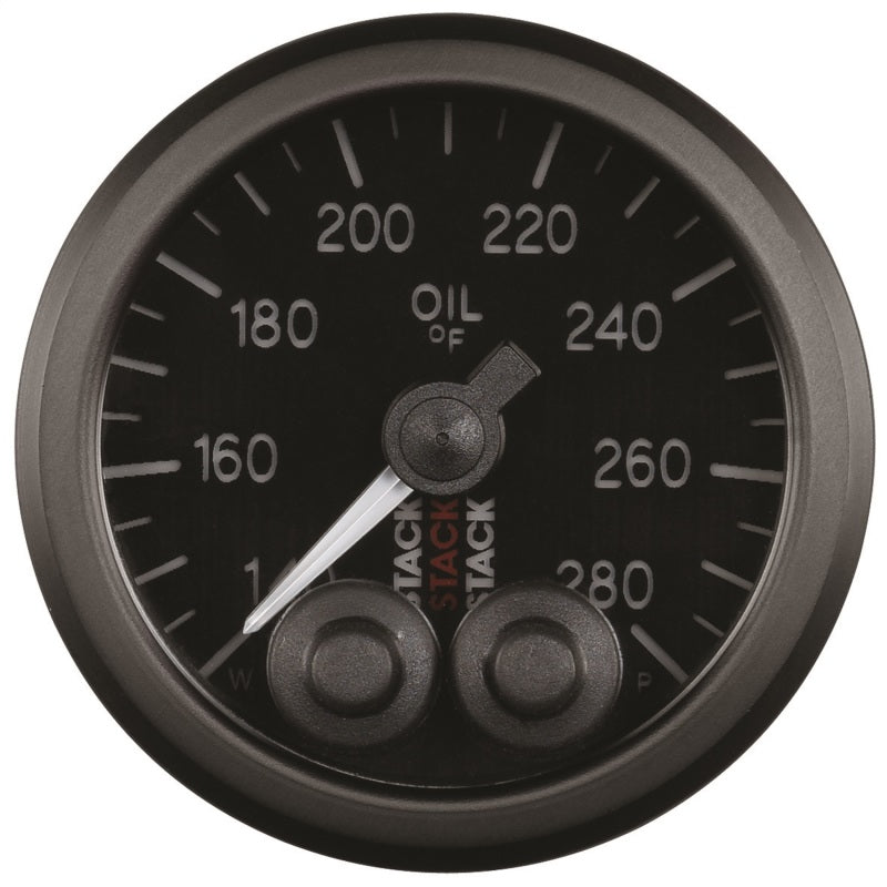 OIL TEMP, PRO-CONTROL, 52MM, BLK, 140-280 °F, 1/8" NPTF MALE