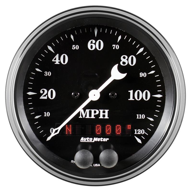 3-3/8" GPS SPEEDOMETER, 0-120 MPH, OLD TYME BLACK