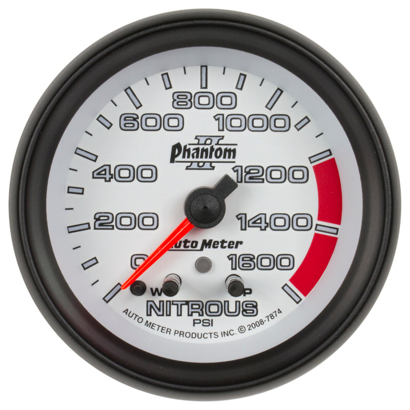 2-5/8" NITROUS PRESSURE, 0-1600 PSI, PHANTOM II