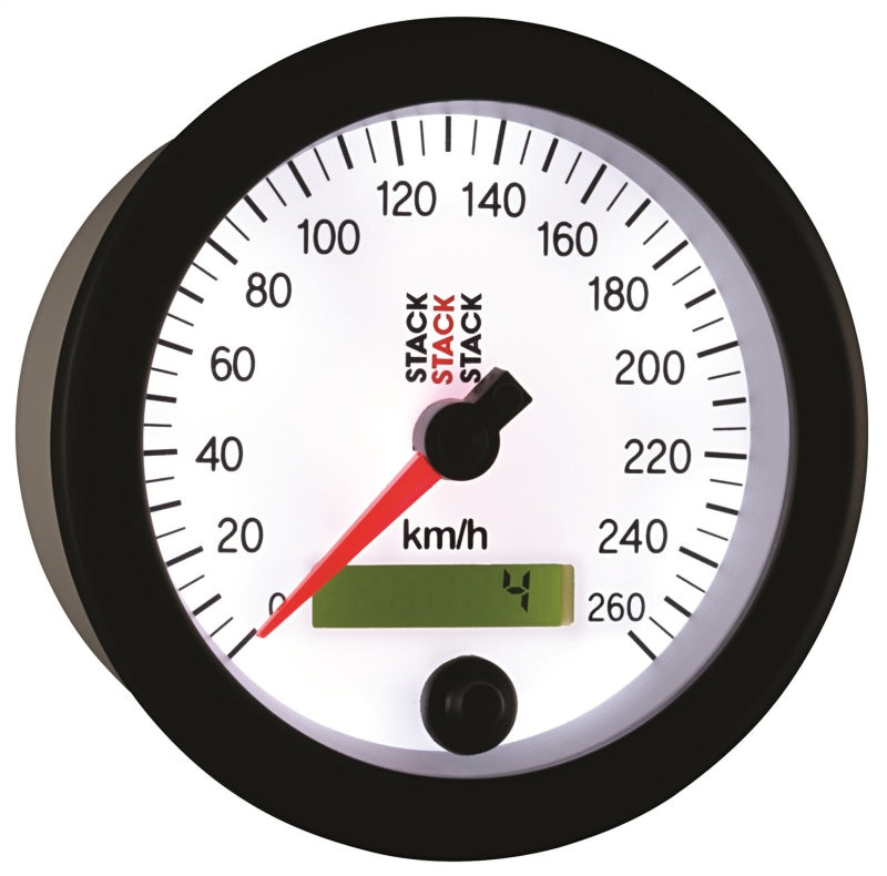 88MM SPEEDOMETER, 0-260 KM/H, STACK WHT