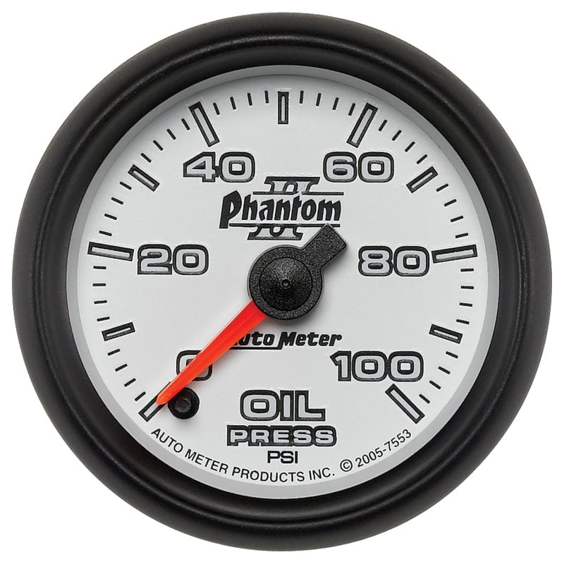 2-1/16" OIL PRESSURE, 0-100 PSI, PHANTOM II