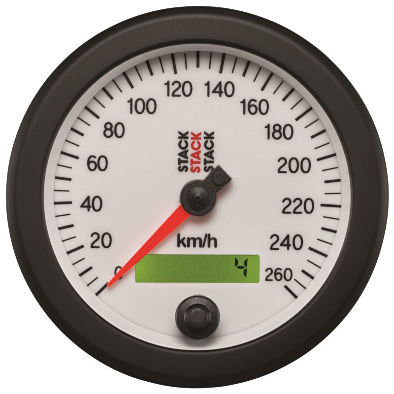 88MM SPEEDOMETER, 0-260 KM/H, STACK WHT