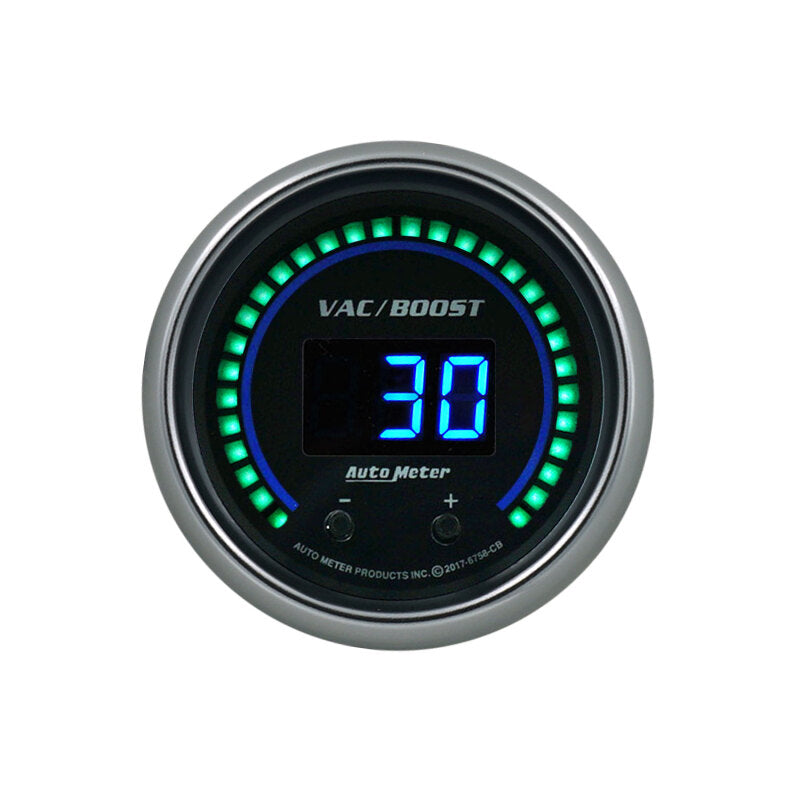 2-1/16" TWO CHANNEL VAC/BOOST / FLUID PRESSURE, SELECTABLE SCALE PSI / BAR, COBALT ELITE DIGITAL