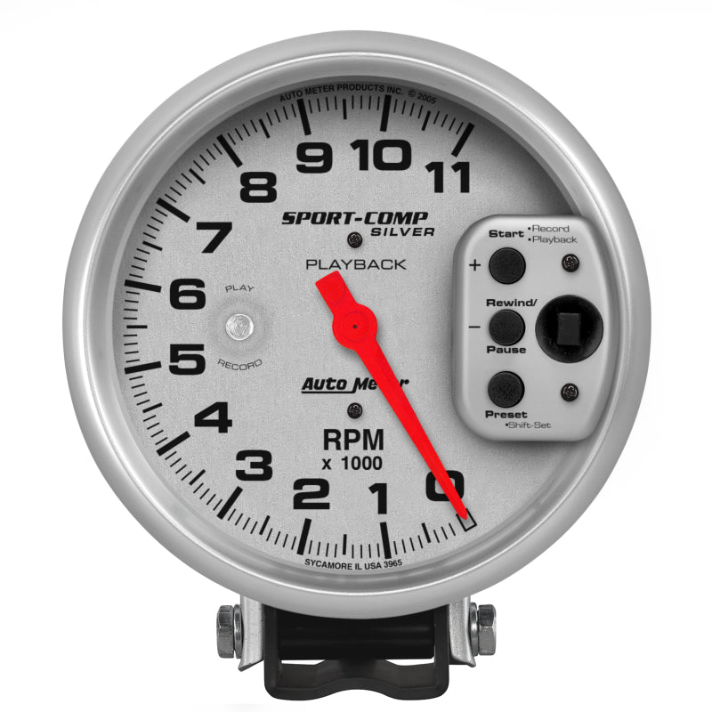 5" PEDESTAL PLAYBACK TACHOMETER, 0-11,000 RPM, ULTRA-LITE