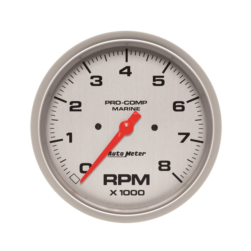 5" IN-DASH TACHOMETER, 0-8,000 RPM, MARINE SILVER ULTRA-LITE