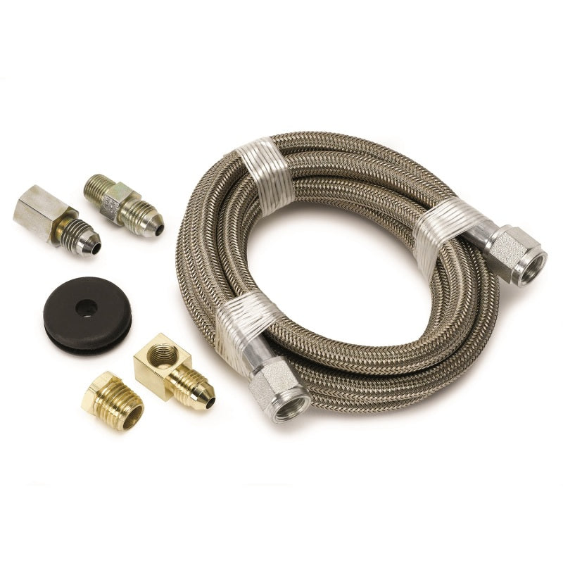 LINE, BRAIDED STAINLESS STEEL, #4 DIA., 6FT. LENGTH, -4AN AND 1/8" NPTF FITTINGS