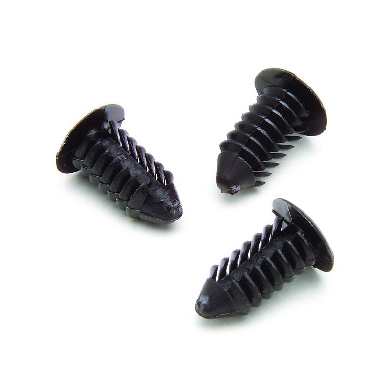 RATCHET FASTENERS, 10 PCS., BLACK, FOR GAUGE POD / PILLAR INSTALLATION