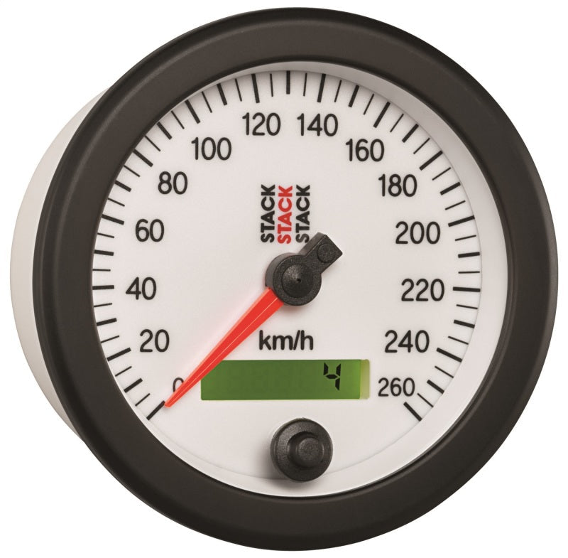 88MM SPEEDOMETER, 0-260 KM/H, STACK WHT