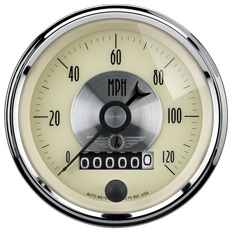 3-3/8" SPEEDOMETER, 0-120 MPH, PRESTIGE ANTIQUE IVORY