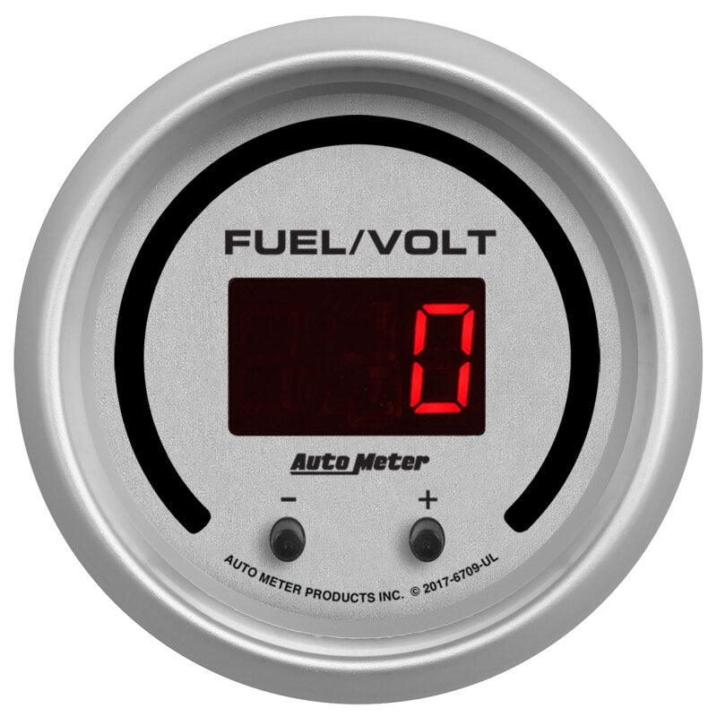 2-1/16" TWO CHANNEL FUEL LEVEL / VOLTMETER, 0-100%/8-18V, ULTRA-LITE ELITE DIGITAL