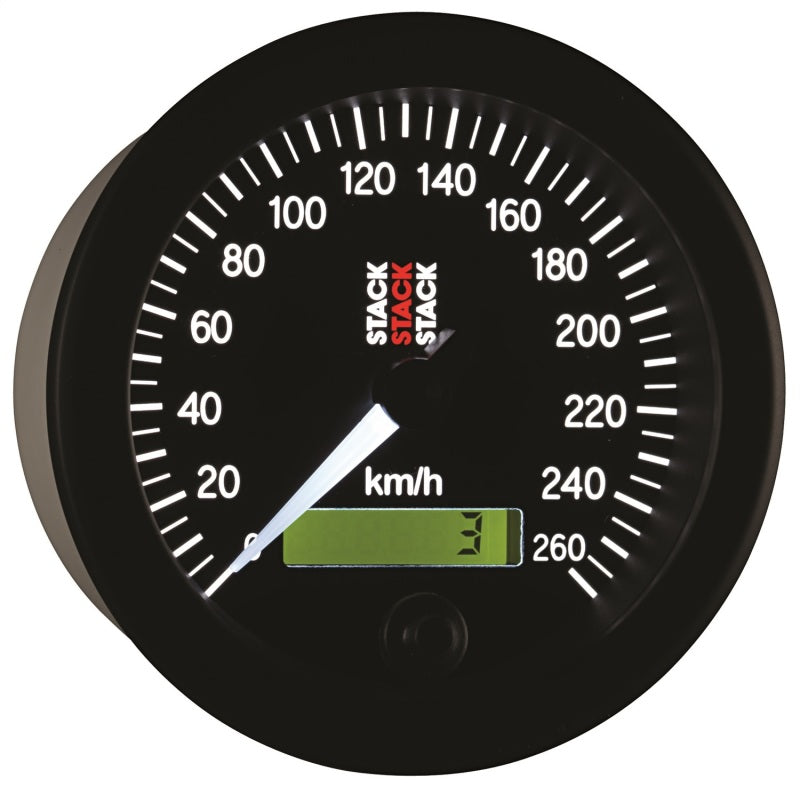 88MM SPEEDOMETER, 0-260 KM/H, STACK BLK