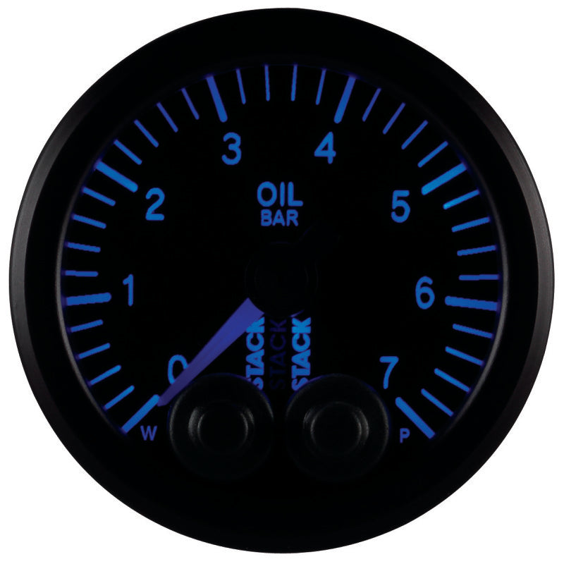 OIL PRESS, PRO-CONTROL, 52MM, BLK, 0-7 BAR, M10 MALE