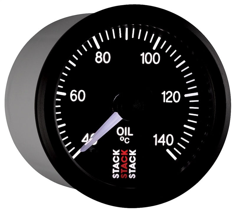 OIL TEMP, PRO STEPPER MOTOR, 52MM, BLK, 40-140 °C, 1/8" NPTF MALE