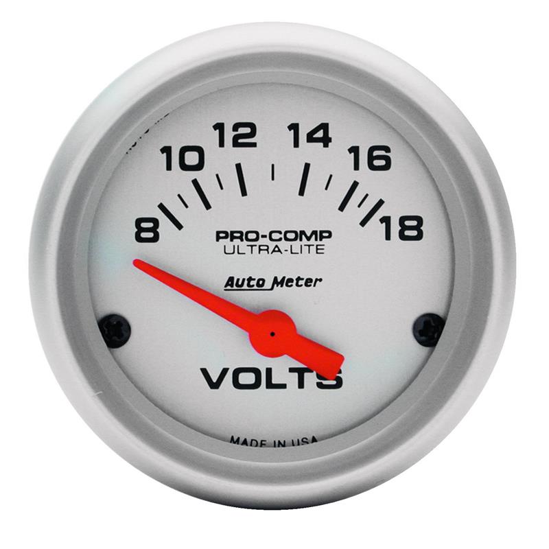 2-1/16" VOLTMETER, 8-18V, ULTRA-LITE
