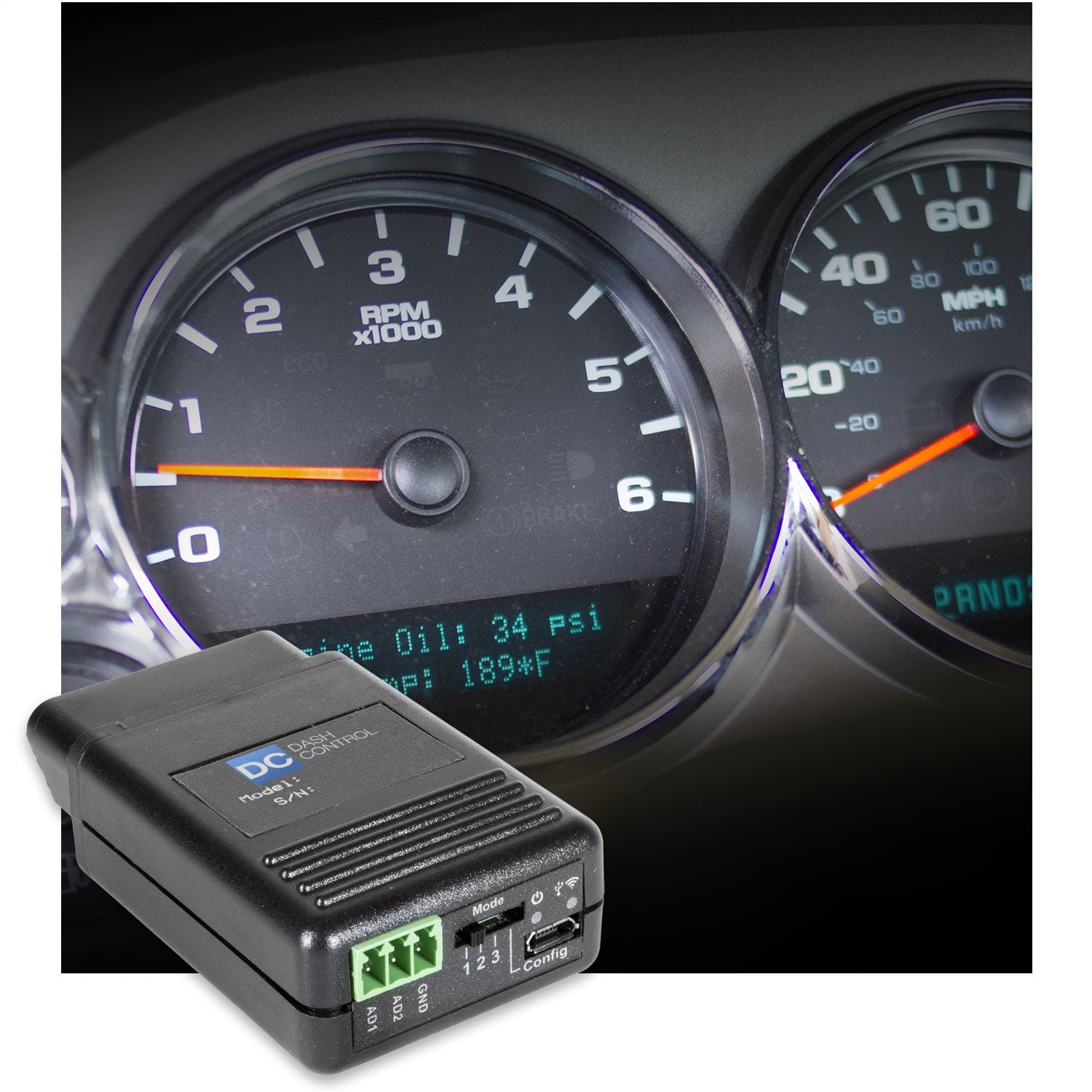 DASHCONTROL OBDII DISPLAY CONTROLLER, GM FULL SIZE TRUCK (GMT900), GAS 2007-2013